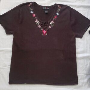 Vintage Style & Co. Earthy Embroidered shirt